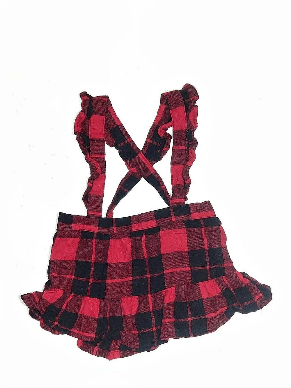 The Children's Place Girls Red & Black Plaid Ruffle Skirt 18-24 Months